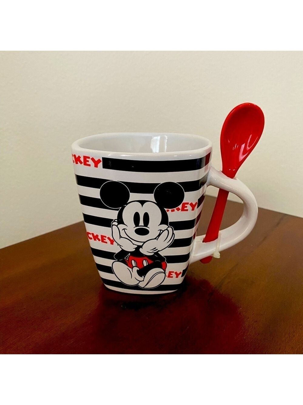 Disney Mickey Mouse Mug with Spoon – 8 oz Ceramic Collectible Coffee/Tea Cup
